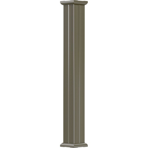 Ekena Millwork 8" x 10' Endura-Aluminum Column, Square Shaft (Load-Bearing 24,000 lbs), Non-Tapered, FLuted EA0810ENFSCTUTU - main